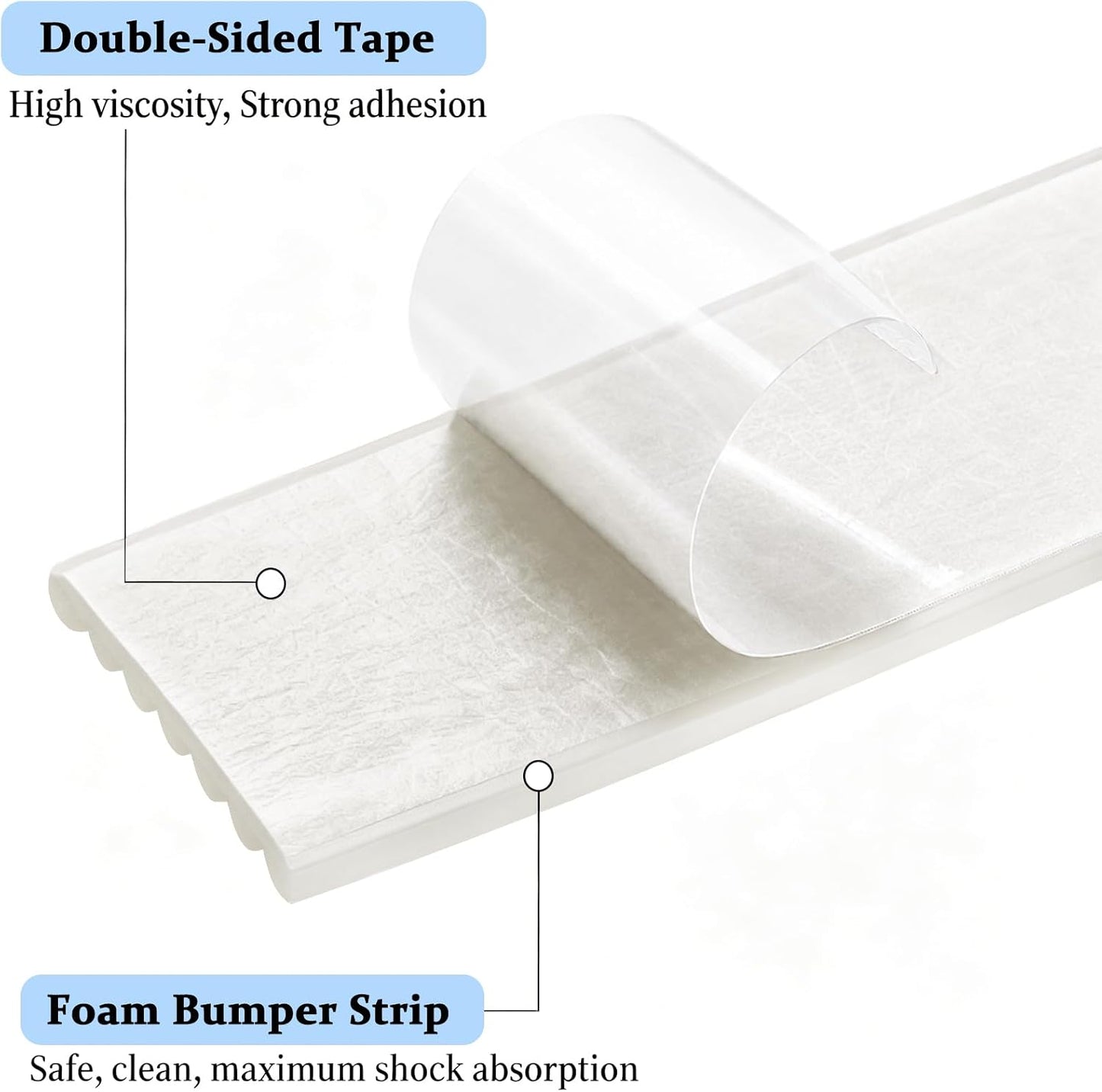 Edge Protector for Baby Proofing,Soft Foam Safety Bumper,Strong Adhesive Edge Guard Strip,Furniture Fireplace Table Cabinet Safety Cover for Baby,3.14in x 6.56ft,Black