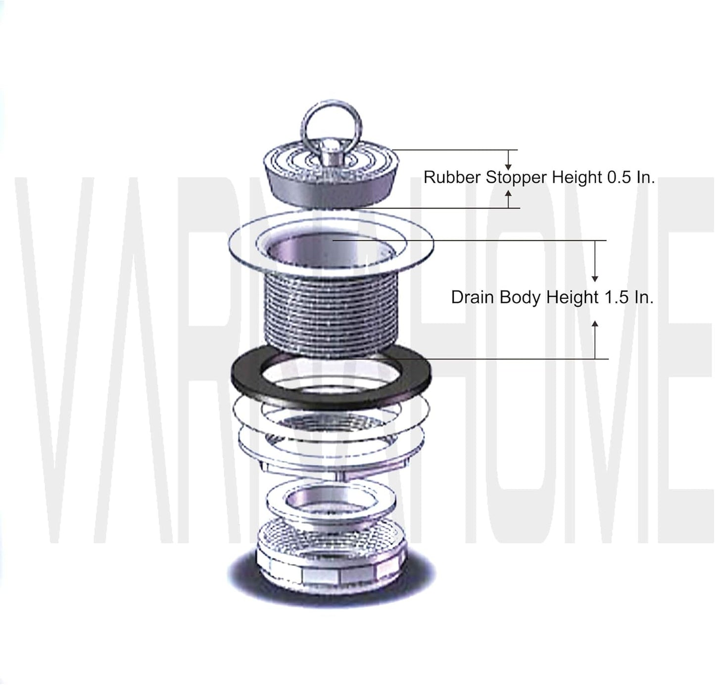 Junior Duo Bar/Pre Sink Stainless Steel Strainer Assembly W/Basket Strainer