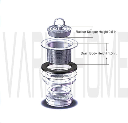 Junior Duo Bar/Pre Sink Stainless Steel Strainer Assembly W/Basket Strainer