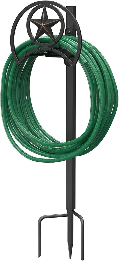 GOFORWILD Garden Hose Holder, Decorative Hose Butler Sturdy Water Hose Rack, Durable Wall Hose Hanger, Holds 125-Feet of 5/8-Inch Hose, Hose Reel, Made of Gauge Steel (9.8) …