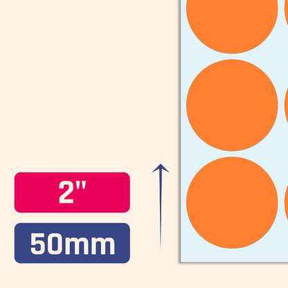 2" Round Large Colored Moving Stickers Labels - 10 Colors, Pack of 240