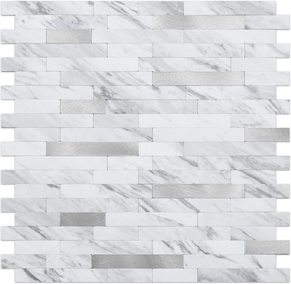 DICOFUN 10-Sheet Peel and Stick Backsplash Wall Tile, PVC Kitchen Backsplash Peel and Stick in Sandstone, 9.4 sq.ft
