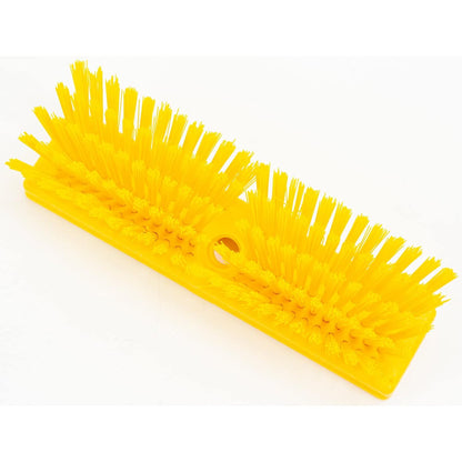 SPARTA Plastic Floor Scrub Brush, Brush Head Only, Deck Brush with ACME Standard Thread Fitting for Deck, Industrial Kitchens, and Hospitals, 10 Inches, Yellow