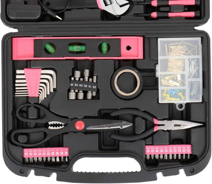 148 Pieces Tool Set,House Repairing Hand Tool Kits,Portable Complete Basic Repair General Hand Tool Sets for Men Women,Home Basic Repair Tool Kit,with Storage Case,for DIY Home Maintenance (Red)