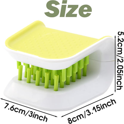 Knife Cleaning Brush, 2 Pack U-Shaped Blade Brush for Sharp Knives, Double-Sided Cutlery Cleaner for Chopsticks Forks, Non-Slip Kitchen Utensil Wash Tool, Dishwasher Safe