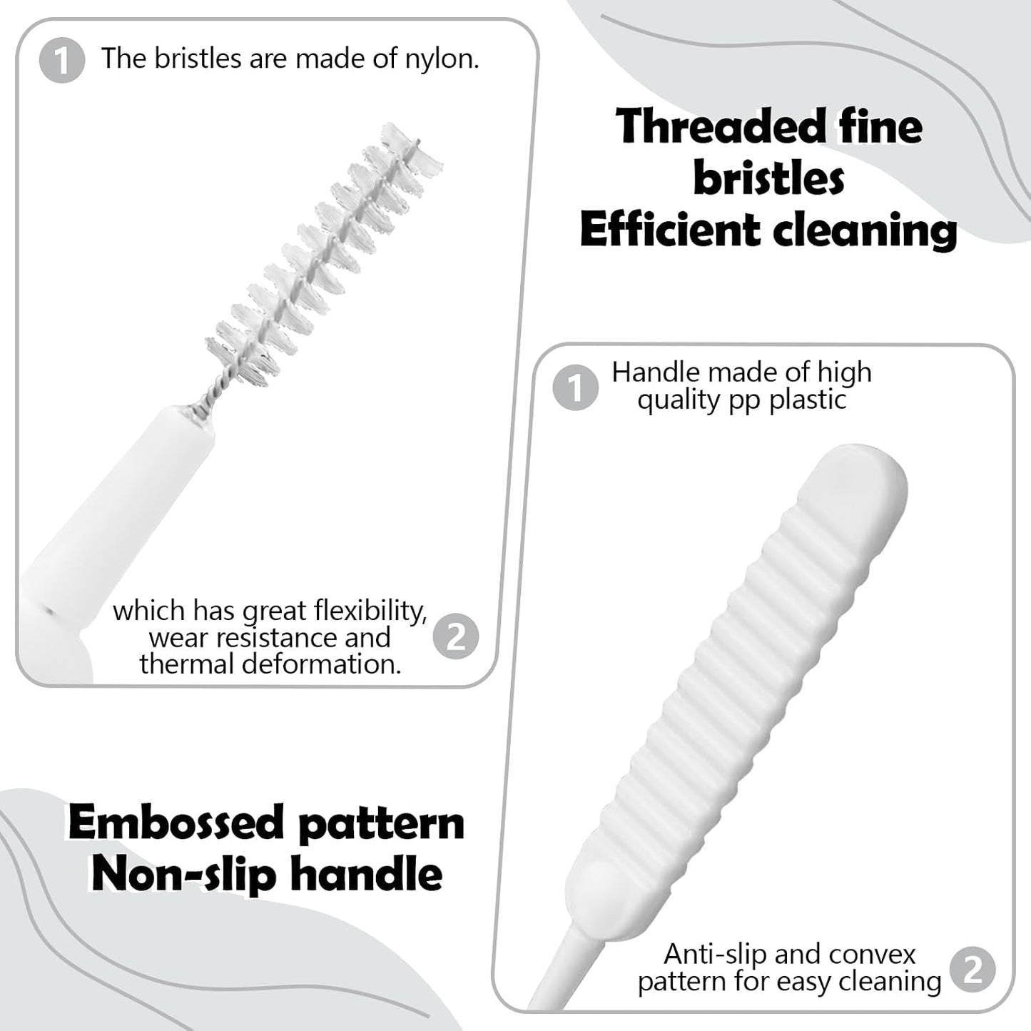 100 Pieces Mini Shower Head Cleaning Brush Multifunctional Gap Hole Anti-Clogging Nylon Pore Gap Cleaning Brush for Window Slot Phone Keyboard Car Vent Straw Bathroom Shower Cleaning Tool (White)
