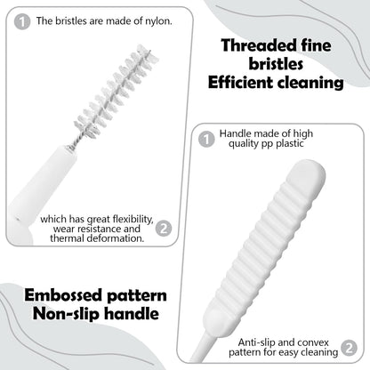 100 Pieces Mini Shower Head Cleaning Brush Multifunctional Gap Hole Anti-Clogging Nylon Pore Gap Cleaning Brush for Window Slot Phone Keyboard Car Vent Straw Bathroom Shower Cleaning Tool (White)