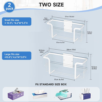 Glove Box Holder for Wall Mount, Glove Dispenser | Rubber Glove Holder, Medical Gloves Organizer Storage, Tissue Box Holder, Disposable Latex Glove Box Rack for Lab, Kitchen