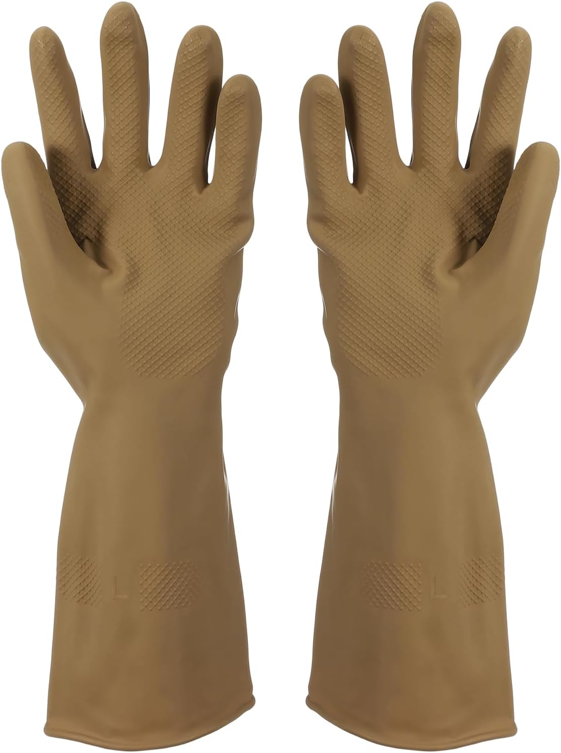 uxcell Rubber Cleaning Gloves, Reusable Household Dishwashing Long Rubber Gloves with Non-slip Grip