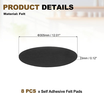 uxcell 32Pcs Non Slip Furniture Pads, 3" Round Self Adhesive Felt Bumpers Noise Reducing Furniture Feet Floor Protector for Chairs Tables Furniture Legs (White 0.2" Thick) - Colors B