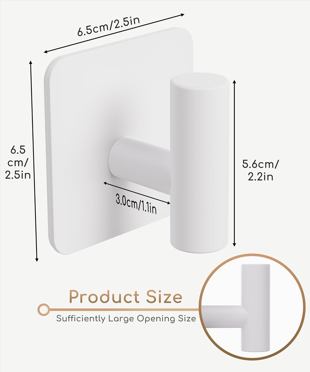 Aikzik 4 Pack Large Heavy Duty Wall Hooks - 26lb Max, Stainless Steel Adhesive Towel Hook, Shower Hooks for Hanging Towel, Coat, Robe, Wall Hook for Use in Bathroom, Kitchen and Door, Matte Black