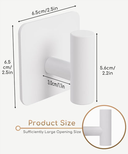 Aikzik 4 Pack Large Heavy Duty Wall Hooks - 26lb Max, Stainless Steel Adhesive Towel Hook, Shower Hooks for Hanging Towel, Coat, Robe, Wall Hook for Use in Bathroom, Kitchen and Door, Matte Black