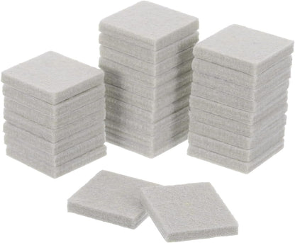 uxcell Furniture Pads, 24Pcs 1.5" - Square Self Adhesive Felt Furniture Pads, Floor Protectors for Furniture Feet Chairs Legs Hardwood Floors (Black)