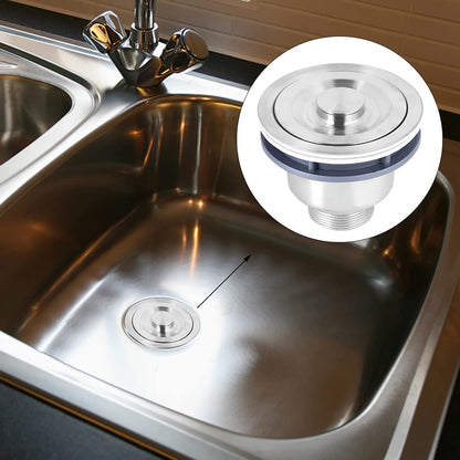 Kitchen Sink Strainer for Stainless Steel Sinks 304 Stainless Steel Drain Filter with Removable Deep Cup Sealing Lid & Heavy-Duty Food Debris Trap