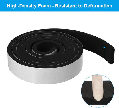 PATIKIL Weather Stripping Door Seal Strip, 3/8 Inch x 1/4 Inch x 32 Ft Self Adhesive Soundproof High Density Foam Tape Insulation for Door Window Air Conditioning, White - Colors B