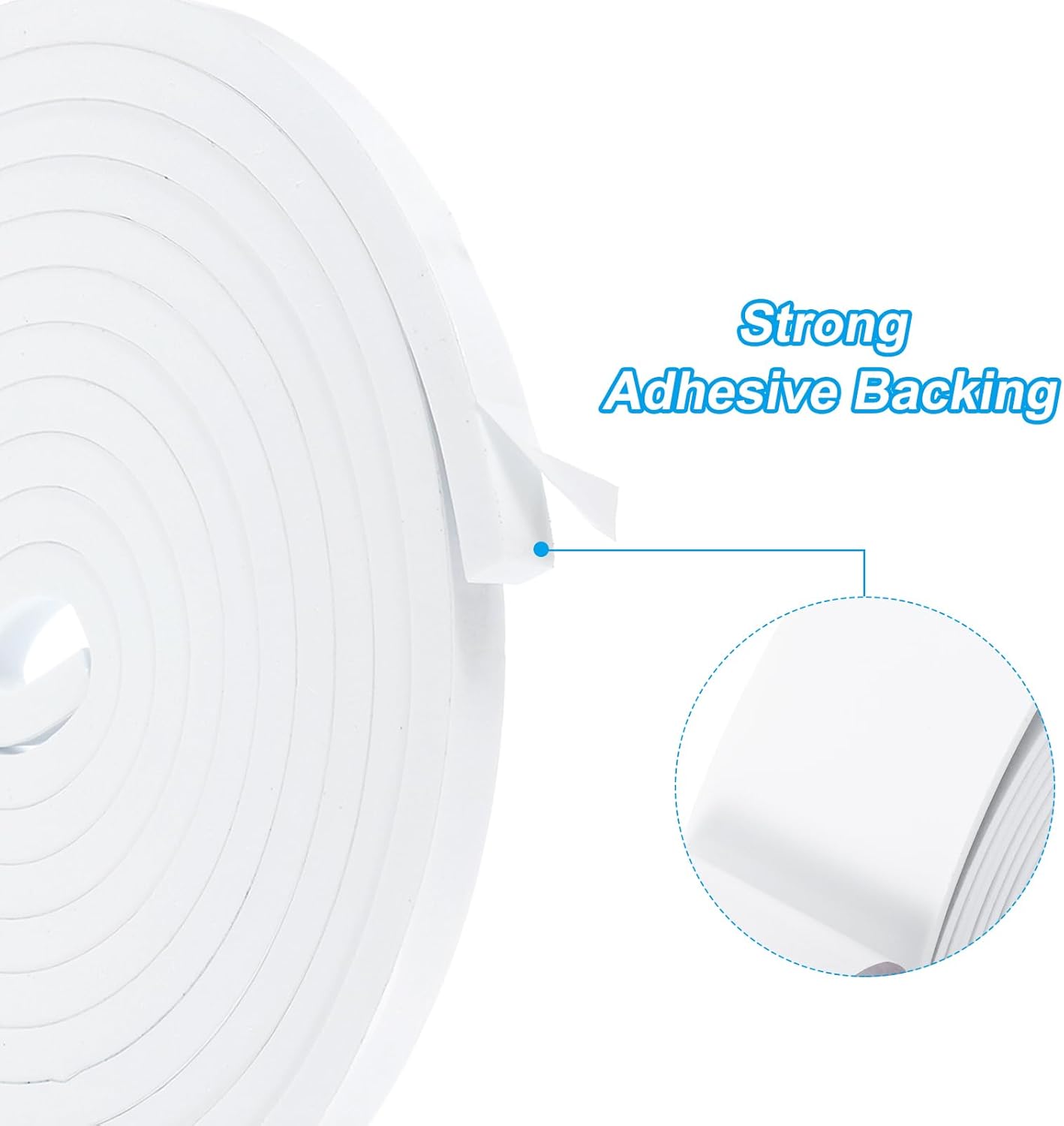 PATIKIL Weather Stripping Door Seal Strip, 3/8 Inch x 1/4 Inch x 32 Ft Self Adhesive Soundproof High Density Foam Tape Insulation for Door Window Air Conditioning, White - Colors A