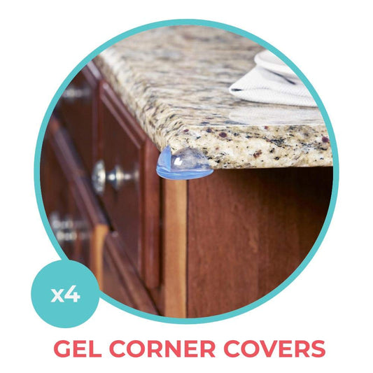 Toddleroo by North States - Gel Corner Protectors for Baby Proofing: Furniture Corner & Edge Safety Bumpers - 4 Pack - Clear