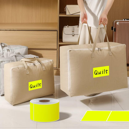 PARLAIM 3 X 5 Inch Rectangle Adhesive Color Coding Stickers,Square Inventory Label Stickers -500Per Dispenser Box (Fluorescent Green)