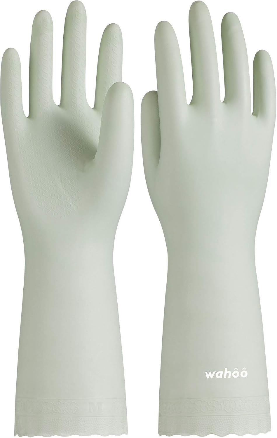 LANON wahoo Skin-Friendly Cleaning Gloves, Dishwashing Kitchen Gloves with Cotton Flocked Liner, Reusable, Non-Slip, Mauve Mist, Medium