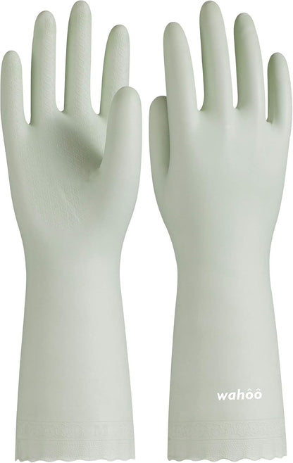 LANON wahoo Skin-Friendly Cleaning Gloves, Dishwashing Kitchen Gloves with Cotton Flocked Liner, Reusable, Non-Slip, Mauve Mist, Medium