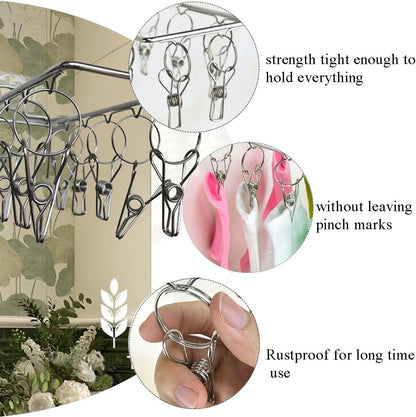 OULIGET Wall Hanging Folding Socks Clip, Bathroom Balcony Folding Clothes Hanger,Sock Hanger for Drying Towel Bra Underwear Sock Clip,10 Clips