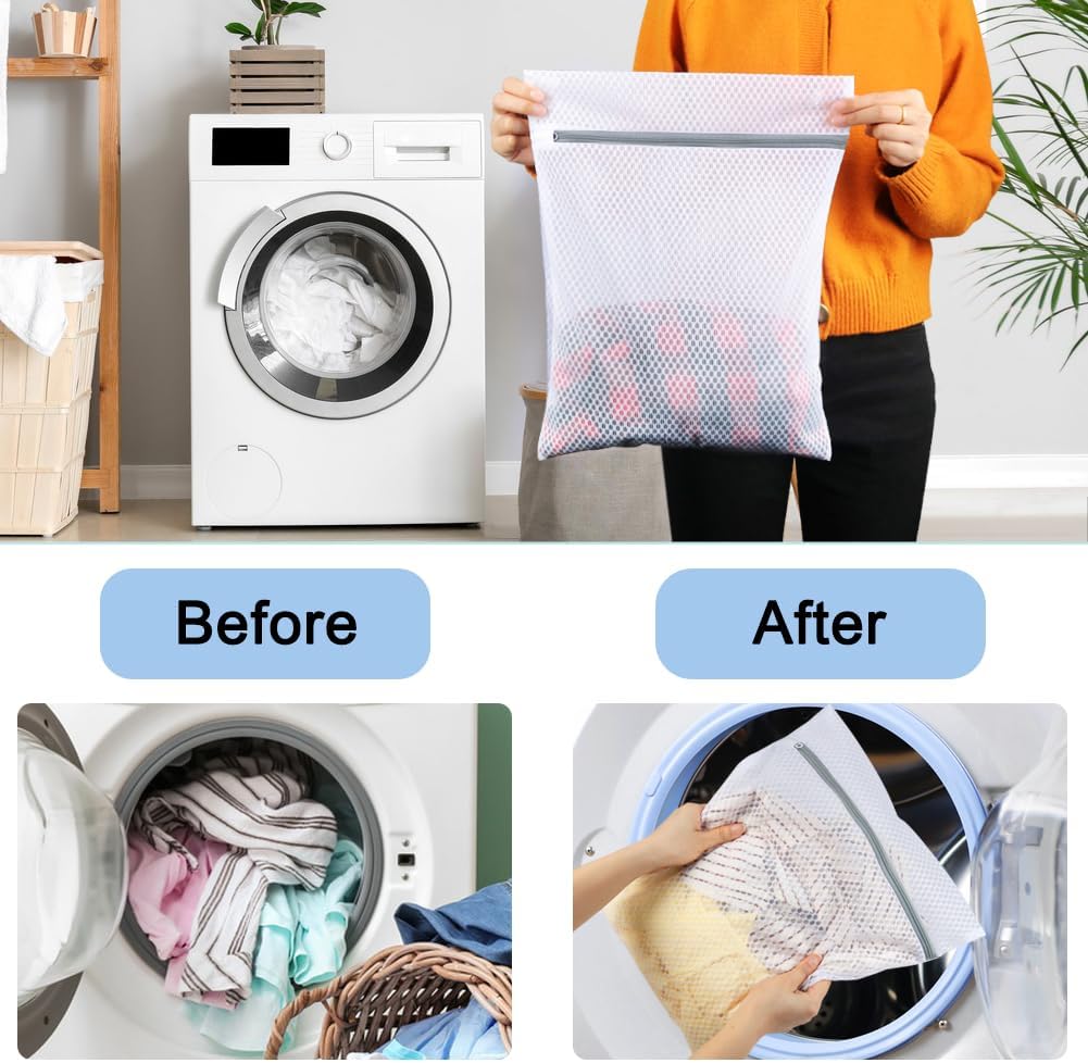 Vivifying Extra Large Mesh Laundry Bag, 2 Pack XXL Oversize Honeycomb Mesh Wash Bags for Washing Machine, Coats, Stuffed Toys, Blanket, Bedding, Sweater, Delicates Clothes (27 x 35 Inches)