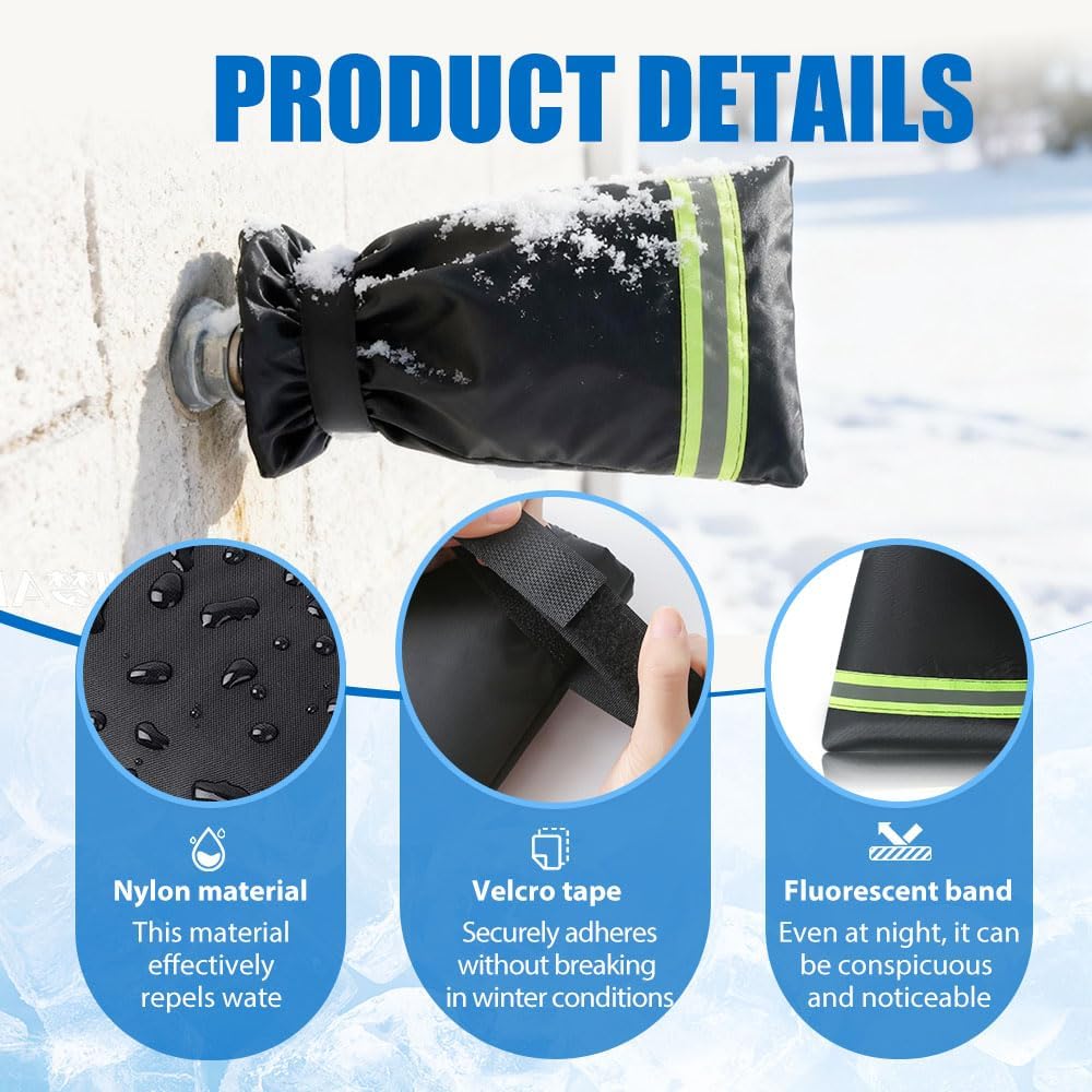 Outdoor Faucet Covers for Winter, 2026 New Insulated Spigot Cover, Waterproof Hose Bib Covers for Freeze Protection - 9.8" x 6.3" (Black, 2pcs)