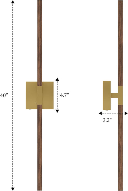 8000mAh Battery Operated Wall Sconce with Remote Control, 3000K-6000K Dimmable Black Wireless Rechargeable Wall Sconces Set of Two with Timer Function for Living Room, Bedroom, Stairwell, TV 24 Inch