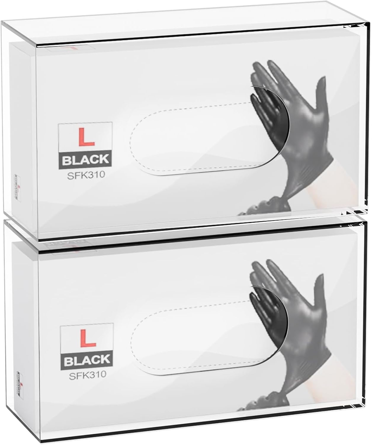 Yieach Acrylic Glove Holder for Wall Mount With Adhesive,No-Drill Latex Glove Box & Dispenser,Disposable Medical Rubber Glove Holder on Wall & Hanging Hospital Hair Net,Mask,Gloves Rack,Clear,1 Pack