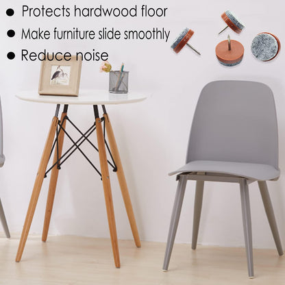40pcs Round Heavy Duty Nail-on Felt Pad for Furniture Chair Table Leg Feet Floor Protectors Slide Smoothly (Black, Pad Diameter 18mm)