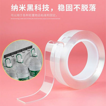 Simple and Practical Washable Nano Double Sided No-Trace Grip Glue Transparent Adhesive Reusable Tape (1 Meter)