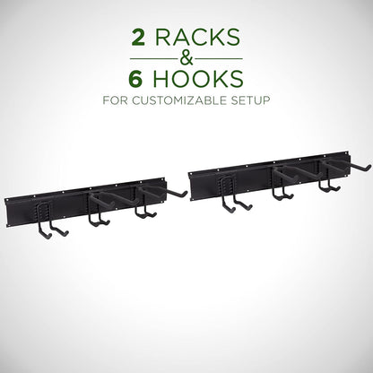 Tool Storage Rack, 8 Piece Garage Organizer, Metal, Wall mounted, Holder for Broom, Mop, Rake Shovel & Tools!