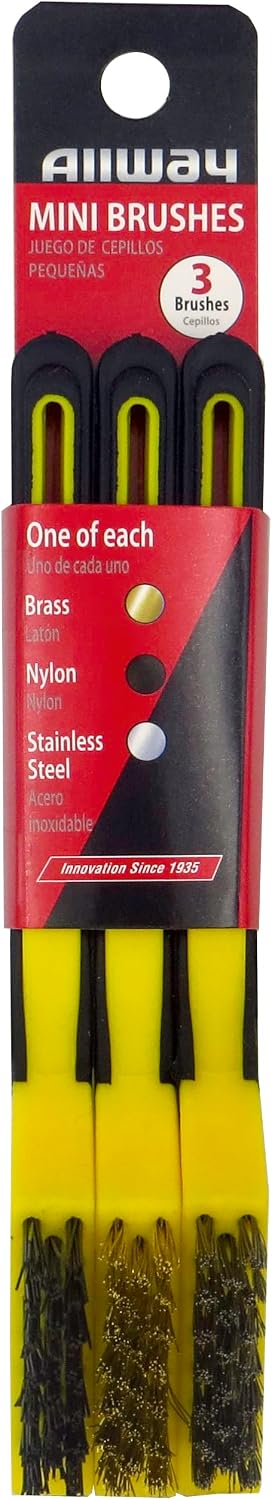 ALLWAY GB Narrow Nylon Stripper & Grout Brush | Soft-Grip Handle, Ideal for Tile and Grout