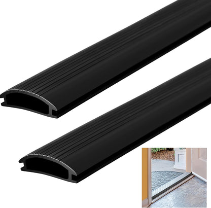 2 Pcs 36 Inch Vinyl Replacement Insert for Adjustable Height Aluminum Thresholds with Seals 1-5/16 x 3/8 Vinyl Replacement Insert for Front Under Door Weather Stripping Seal Exterior (Gray)