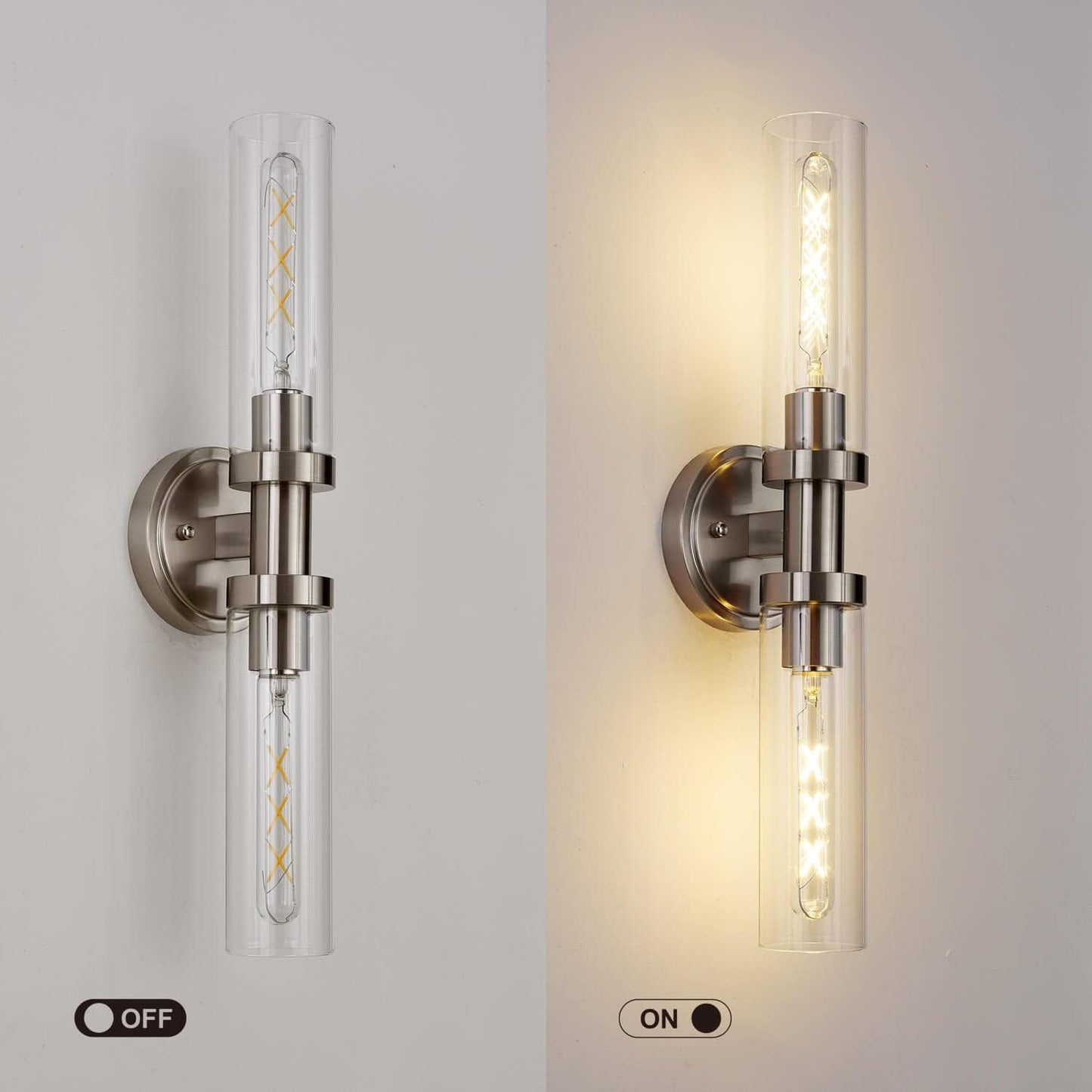 SANTOSTOCK Gold Battery Operated Wall Sconce Set of 2, 12000mAh Rechargeable Wall Lights with Remote Control, Wireless Dimmable Wall Lamps for Bedroom Living Room Bathroom Hallway Stairwell