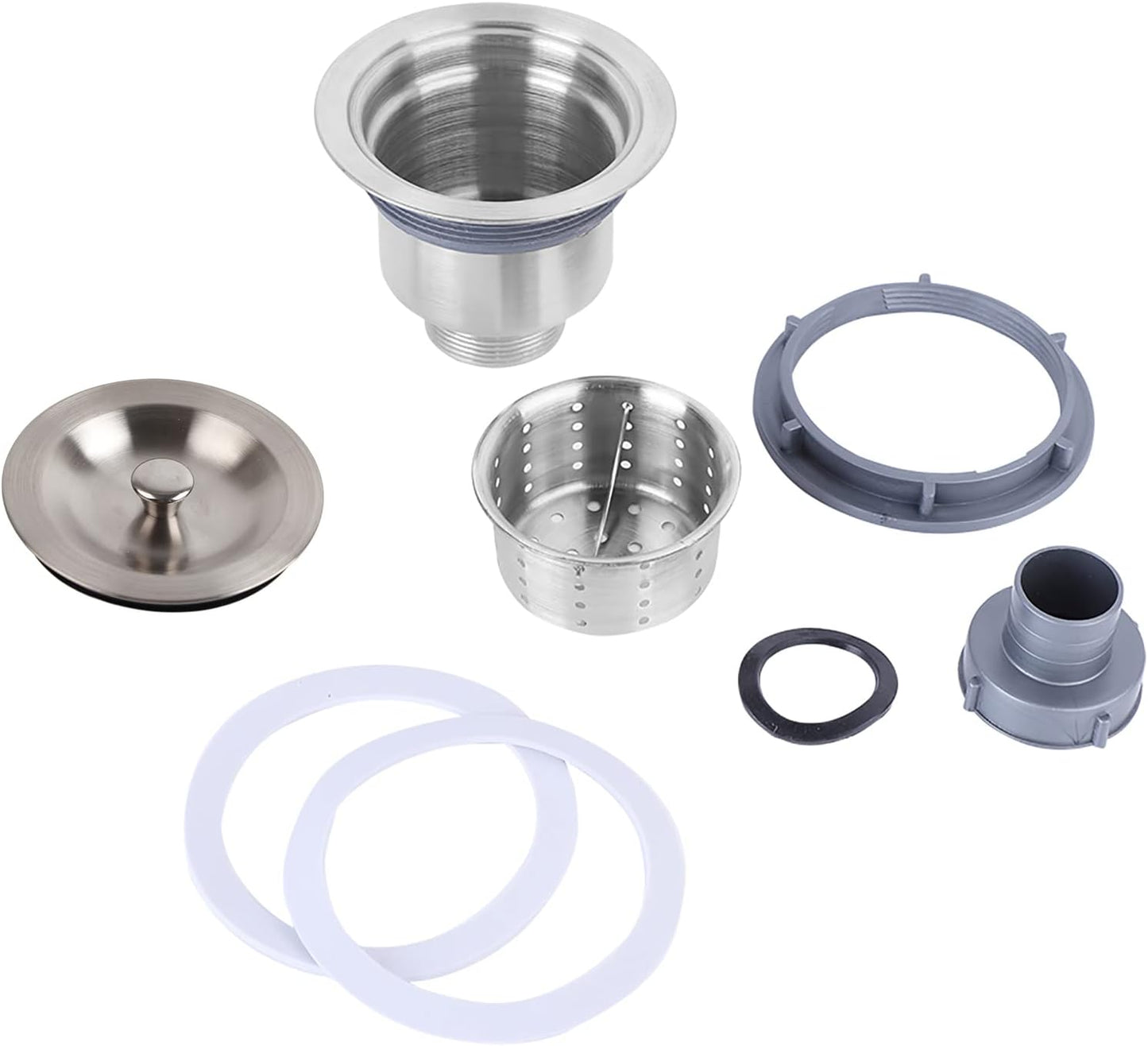 Kitchen Sink Strainer for Stainless Steel Sinks 304 Stainless Steel Drain Filter with Removable Deep Cup Sealing Lid & Heavy-Duty Food Debris Trap
