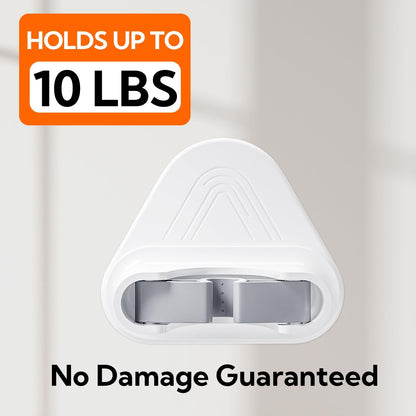 hookay 10lbs Broom and Mop Grippers, Damage-Free Hanging Wall Mount Broom Holder, No Tools Removable Hanging Organizer for home organization, Holds up to 10 lb, 2 Hangers and 6 Adhesive Strips