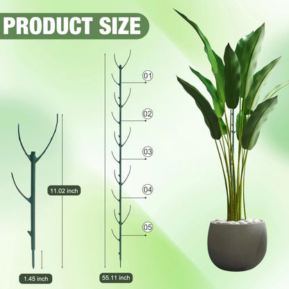 5 Pack Stackable Plant Support Stakes, Stackable Monstera Plant Support Stakes for Indoor Outdoor Plants, Stem Holder Structures Frame, Plant Sticks for Vine Training Stem Stabilization