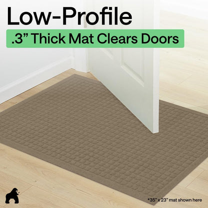 GORILLA GRIP® Ultra Absorbent Front Door Mat Outside Entrance, Traps Dirt and Moisture, HydroABSORB Indoor Outdoor Doormat Holds Up to 1.7 Cups Water, Stain and Fade Resistant Welcome Mat, 29x17 Black