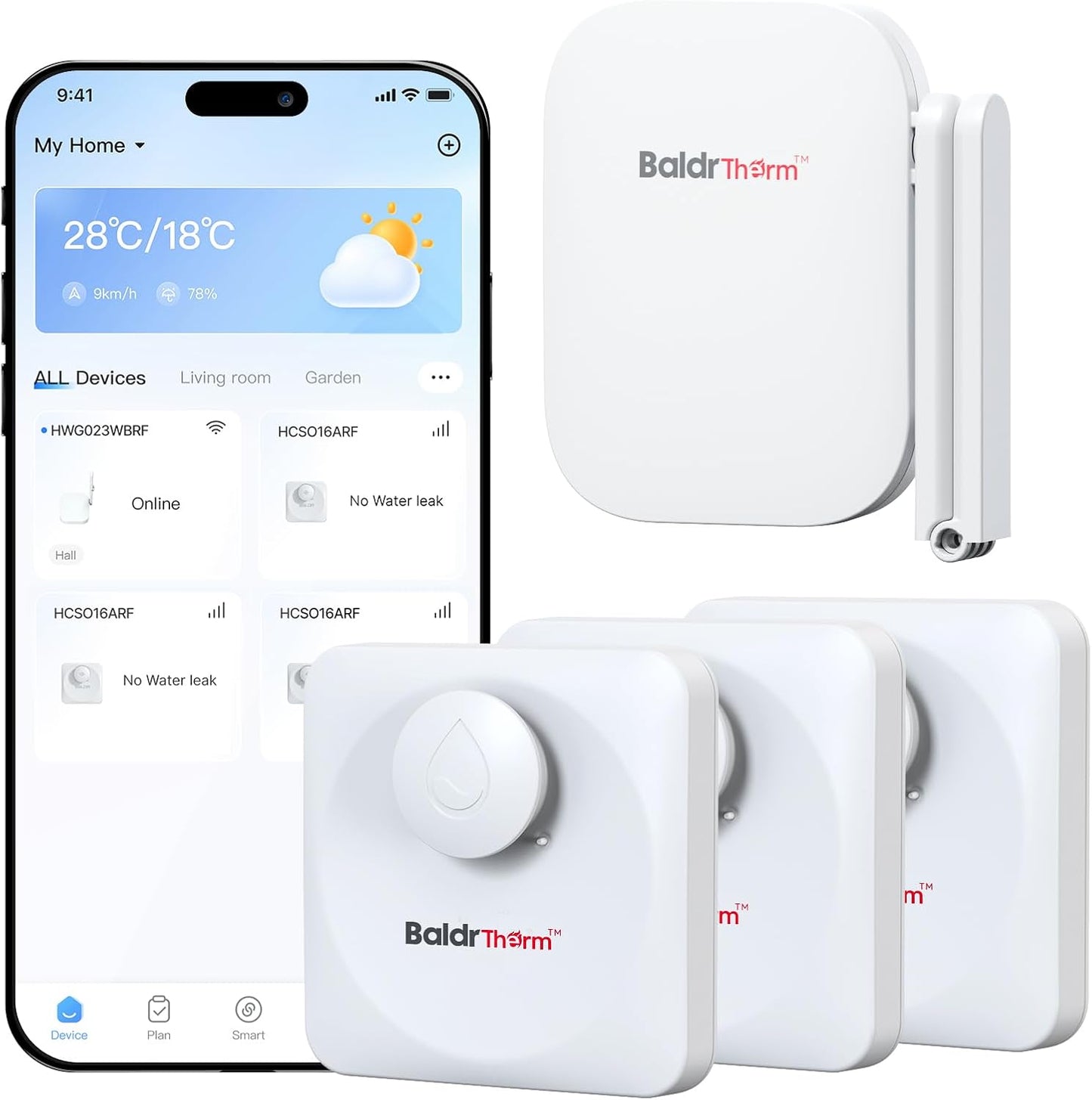 WiFi Water Leak Detector, Hub & Water Leak Sensor 3 Pack, Wireless Siren Alarm & Email & APP Push Notification, Floating Remote Water Leakage Sensors for Basement, Kitchen, Sink, Bathroom, Laundry