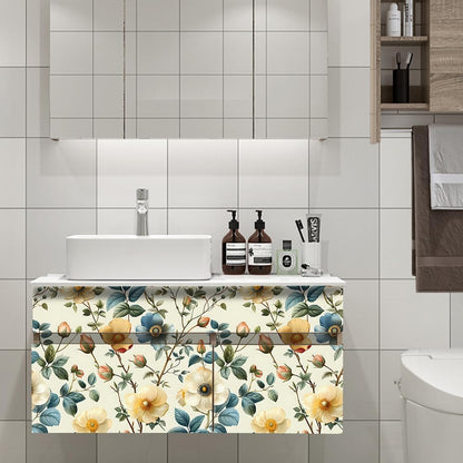 Floral Peel and Stick Wallpaper, 17.71" x 118.1" - Removable, Waterproof, Decorative Vinyl Wallpaper for Bedroom, Living Room