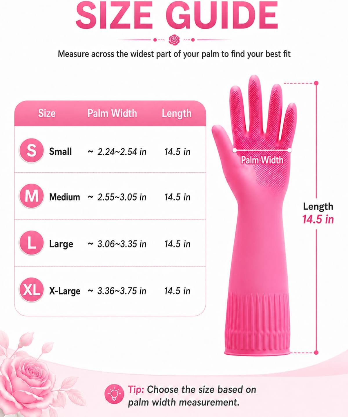 Disfore Rubber-Gloves Dishwashing Gloves for Cleaning-Kitchen - 2 Pairs Long Household Cleaning Gloves for Washing Dishes