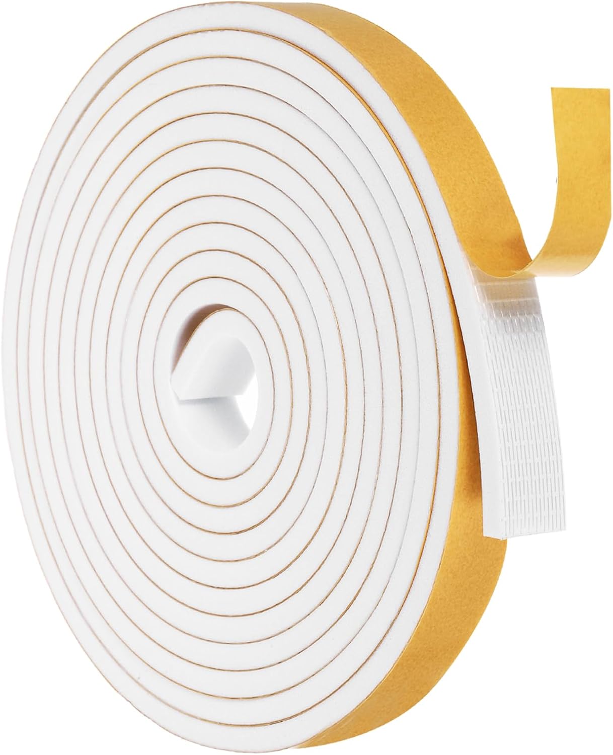 MECCANIXITY Weather Door Seal Strip Tape, Door Insulation Stripping Single Side Strong Self Adhesive Foam Tape Gap Filler for Door, Window, 1/4 Inch x 1/16 Inch x 32 Feet White 2 Pack