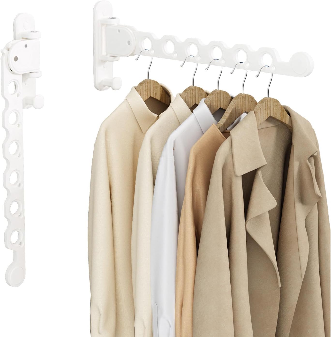 Wall Mounted Clothes Hanger Drying Folding Racks | Full 180° horizontal & vertical pivot