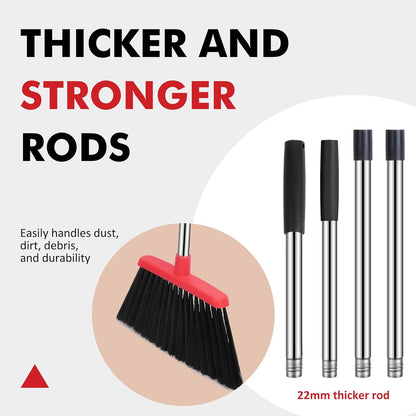Heavy Duty Broom, 55 Inch Long Handle Outdoor Large Angle Brooms, Commercial Broom for Sweeping Indoor, for Home Garage Kitchen Office Courtyard Lobby Patio Lawn Concrete，Black