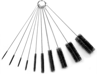 Eboot 10 Pcs 8.2 Inch Tube Cleaning Brushes Nylon Cleaner Brush Long Sink Drain Pipe Cleaning Brushes 10 Different Diameters for Bottle Straw Tumbler Home Sink Plumbing