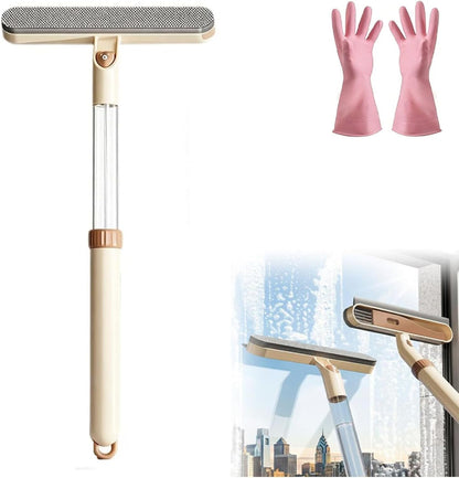 3-in-1 Double-Sided Window Screen Cleaning Brush, Window Screen Cleaning Brush, Rotating Head Windows Cleaner, Wet & Dry Use, Multi-Purpose Brushes for Home, Office & Car Screens (White)