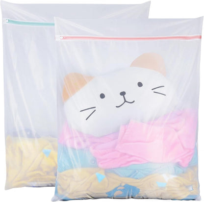 Tenn Well Extra Large Mesh Laundry Bags, 2 Pack 43 x 35 inch Jumbo Delicates Bag for Washing Machine, Large Mesh Bags for Delicates, Coats, Blankets, Bedding, Toys, Pet Items