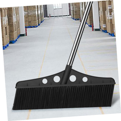 Wide Broom Handle Heavy Duty Outdoor Scrub Brush for Garden Cleaning Detachable Stainless Steel Sweeper for Patios Decks and Courtyards