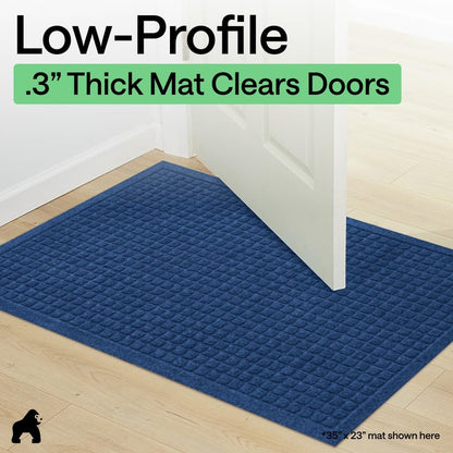 GORILLA GRIP® Ultra Absorbent Front Door Mat Outside Entrance, Traps Dirt and Moisture, HydroABSORB Indoor Outdoor Doormat Holds Up to 1.7 Cups Water, Stain and Fade Resistant Welcome Mat, 29x17 Black